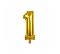 Ballon chiffre en aluminium métallisé, doré et argenté, 100 cm, avec baguette de 10 cm, pour fêtes et anniversaires (or 1)