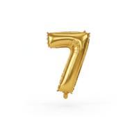 Ballon chiffre en aluminium métallisé, doré et argenté, 100 cm, avec baguette de 10 cm, pour fêtes et anniversaires (or 7)