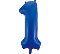 Ballon chiffre - Wefiesta - 1 - 86 cm - Bleu - Remplissable air/hélium
