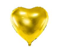 Ballon Cœur Mylar Métallisé Doré 35 cm (14") - Ballon Aluminium Brillant - Décoration Anniversaire, Mariage, Saint-Valentin - Gonflage Air ou Hélium