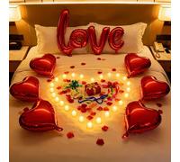 Ballon d'amour rouge, ensemble de ballons en aluminium pour mariage, saint-valentin, anniversaire et accessoires de photographie romantiques heart 10pcs
