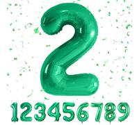 Ballon d'anniversaire chiffres 2 ans | Vert Ballon Helium 2 ans ballons 40" - Décoration d'anniversaire de 101 cm Deco