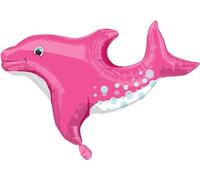 Ballon d'anniversaire dauphin rose 71cm