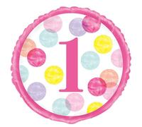 Ballon de baudruche 1er anniversaire - Fille - 45 cm