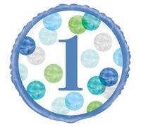 Ballon de baudruche 1er anniversaire - Joyeux anniversaire - garçon - 45 cm