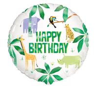 Ballon de baudruche SAFARI - Jungle - Joyeux anniversaire - 45 cm