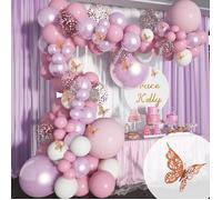 Ballon de décoration - AYUQI - Kit 113 PCS - Blanc Rose Argent - Fête Anniversaire - Mariage