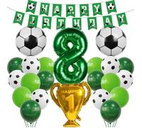 Ballon de Football 8ème Anniversaire Ballon Vert 8 Ans Garçon Football Anniversaire Décoration 8 Ans Anniversaire Enfants Ballon