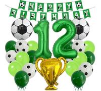 Ballon de Football Hélium 12e Anniversaire Garçon Football Anniversaire Décoration 12 Ans Enfants Fête D'anniversaire