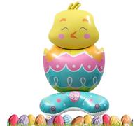 Ballon de Pâques géant - 58,27 pouces en aluminium | Décoration de Pâques - Ballon en aluminium autoportant pour fête de printemps, maison, jardin, cour, patio, pelouse, anniversaire, événements