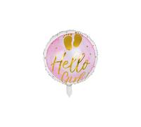 Ballon décoratif - BOLAND - Hello Girl! - 45 cm - Rose/Blanc/Or - Hélium compatible