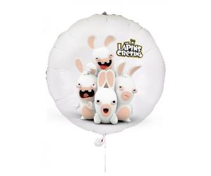 Ballon décoratif - PTIT CLOWN - Lapins Crétins - Aluminium - 40 cm - Blanc