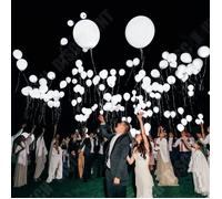 Ballon décoratif - TECH DISCOUNT - Pack 50 Ballons LED Lumineux Blanc - Haute qualité - Anniversaire - Fête