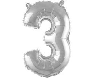 Ballon effet métallisé 40 cm - Chiffre 3 NA G