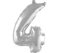 Paris Prix Ballon Gonflable Métallisé Chiffre 4 40cm Argent