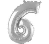Paris Prix Ballon Gonflable Métallisé Chiffre 6 - Argent