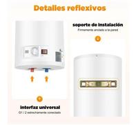 Ballon électrique de 50 litres, 2000W, en acier inoxydable, pour eau chaude sanitaire