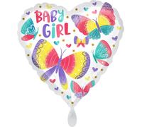 Ballon en aluminium 18"/Ø43cm « Baby Girl » aquarelle