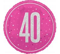 Ballon en aluminium 18"/Ø45 cm « Glitz Pink » | #40