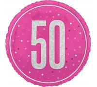 Ballon en aluminium 18"/Ø45 cm « Glitz Pink » | #50