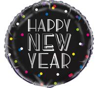 Ballon en aluminium 18"/Ø45 cm « New Year » Neon Dots