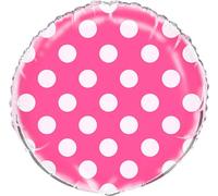 Ballon en aluminium 18"/Ø45cm « Dots » | Magenta