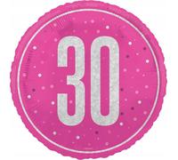 Ballon en aluminium 18"/Ø45cm « Glitz Pink » | #30