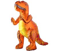 Ballon en aluminium de 105 cm Motif dinosaure T-Rex Marron/rouge Décoration de fête Convient à l'hélium (Marron #01)