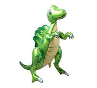Ballon en aluminium dinosaure 3D vert (75 x 60 cm) - Décoration réaliste de dinosaure avec pieds mobiles pour anniversaire, événements jurassiques et fonds photo - Ballon T-Rex debout XL