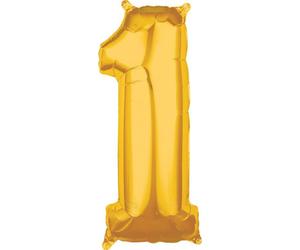 Ballon en aluminium doré, chiffre 1, 1 pièce