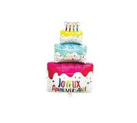 Ballon en aluminium en forme de gâteau d'anniversaire H75 cm