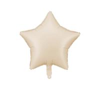 Ballon en aluminium étoile 48 cm - Ballon pour hélium ou air - Ballon pour mariage, Nouvel An, Noël, anniversaire - Ballon étoile - Décoration d'anniversaire et décoration de fête - Beige mat