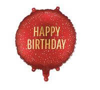 Ballon en aluminium Happy Birthday rouge foncé doré ballon anniversaire enfants adultes