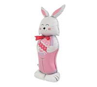 Ballon en aluminium lapin - 150 cm, grand décor de lapin de Pâques, réutilisable, étanche, debout en aluminium | Fourniture de fête festive pour la célébration intérieure et extérieure du porche de la