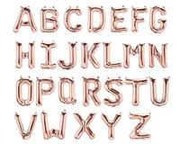Ballon en aluminium - Lettre - Coloris au choix : argenté, doré, or rose - 40 ou 80 cm - Belle décoration pour toutes les occasions -, Rosé Gold, 40 cm - Buchstabe M