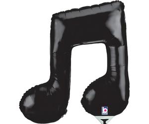 Ballon en aluminium noir en forme de note de musique, 35 cm