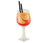 Ballon en aluminium pour cocktail - 100 cm - XXL - Orange et noir - Convient à l'hélium - Décoration pour anniversaire, cocktail, enterrement de vie de jeune fille et événement