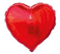 Ballon en aluminium rouge en forme de cœur H45 cm avec sa paille de gonflage - - ALTOBUY Rouge G