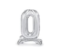 Ballon en argent numéro 0, ballon en aluminium, debout gonflable, avec air, décorations pour fête, anniversaire, anniversaire, années, remise des diplômes, enfant, hauteur 70 cm