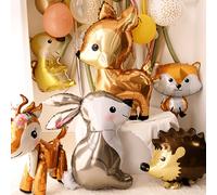 Ballon en Film d'aluminium, décoration de fête d'anniversaire, animaux de la Jungle, forêt, 5 pièces/paquet 5pcs random
