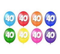 Ballon en latex multicolore festif en anniversaire 40 ans (x8) REF/BAL05 multicolore G