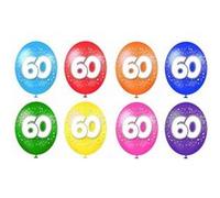 Ballon en latex multicolore festif en anniversaire 60 ans (x8) REF/BAL07 multicolore G