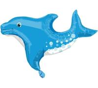 Ballon en plastique bleu dauphin pour fête d'anniversaire, 71 cm