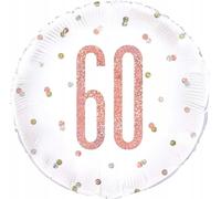 Ballon en plastique rose-or nombre 60