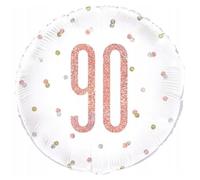 Ballon en plastique rose-or nombre 90
