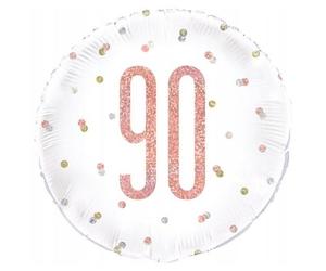 Ballon en plastique rose-or nombre 90