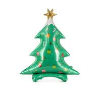 Ballon Géant En Aluminium Sapin De Noël 78 X 94 Cm Blanc