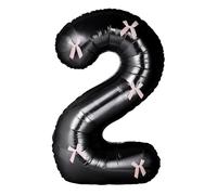 Ballon géant en forme de chiffre 101,6 cm avec nœud et coquette - Ballon en aluminium pour décoration d'anniversaire de fille - Pour fête d'anniversaire, mariage, demande en mariage - Décoration de