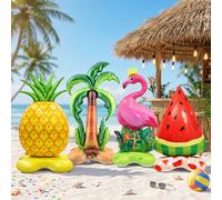 Ballon géant en forme de flamant rose, grand palmier, ananas autoportant, pastèque en aluminium pour décorations de fête estivale hawaïenne sur la plage Standing 2pcs
