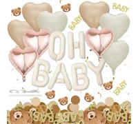 Ballon Géant Lettre "OH BABY",16 Pouces (40 cm) Crème/Beige